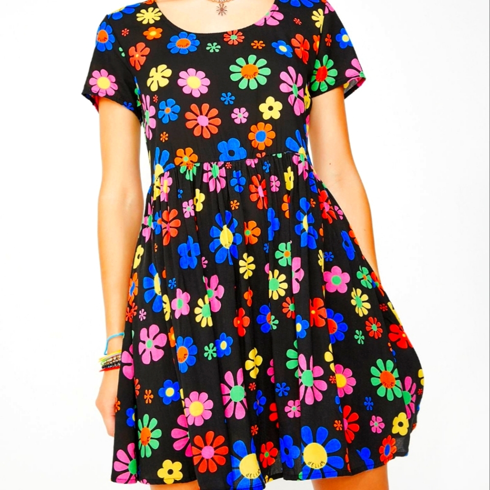 dEliA*s by Dolls Kill FLOWER POWER BABYDOLL DRESS